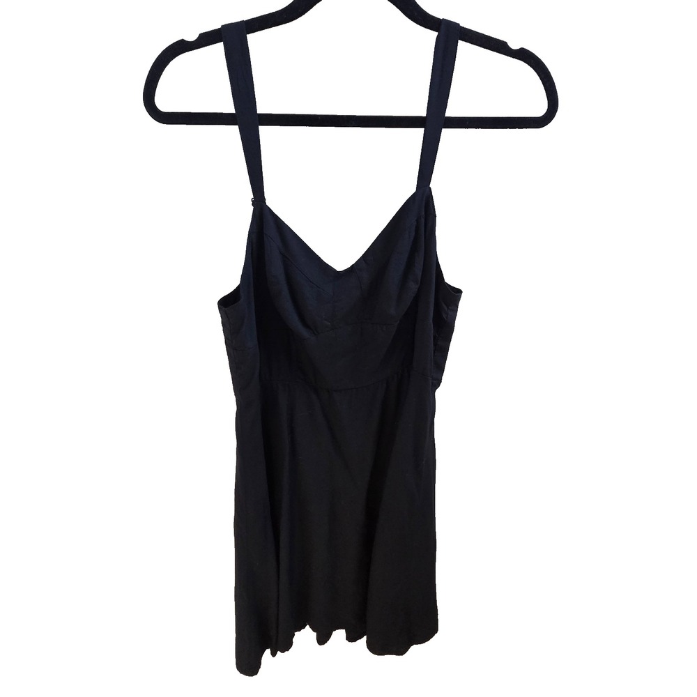 Old Navy Black Romper Womens L Petite Smocked Back Adjustable Strap Sleeveless